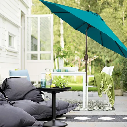 Miniatura 7 de Blissun - Sombrilla de aluminio para patio al aire libre de 9 pies, sombrilla de mesa para exteriores, sombrilla de jardín, sombrilla de mercado