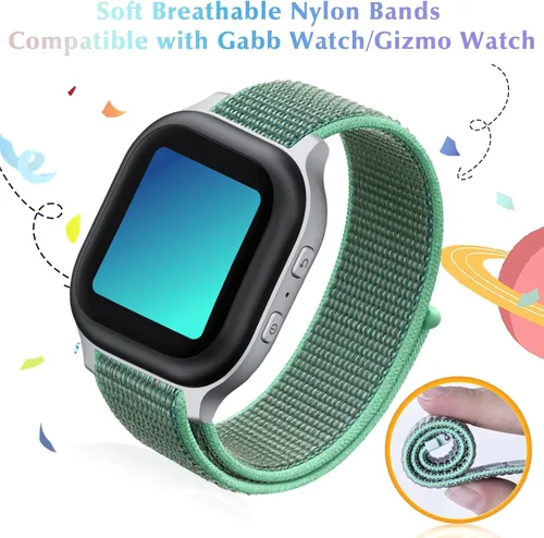 Miniatura 2 de Kuaguozhe Paquete de 3 correas de nailon de repuesto compatibles con Gabb Watch 3e 3 2 1/Gizmo Watch 3 2 1/Cosmo JrTrack Watch, diseño de gancho