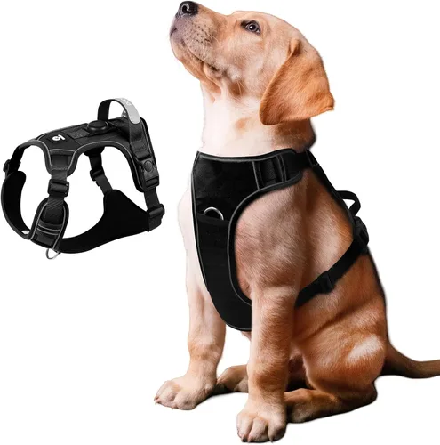 Arnés mejorado para perro con soporte AirTag, chaleco ajustable a prueba de escapes para cachorros al aire libre, chaqueta suave y transpirable con