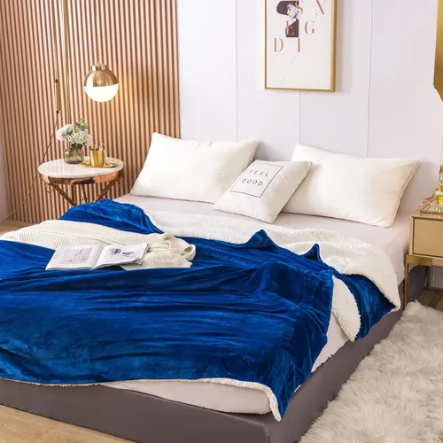 COTTEBED Manta cálida de franela Sherpa para cama King, reversible, ultra afelpada, 580 GSM, suave, cómoda y esponjosa, manta de forro polar de