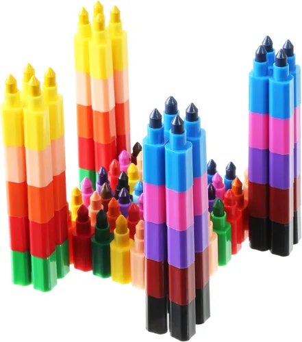Miniatura 4 de Crayones apilables apilables para construir lápices coloridos para suministros de oficina escolar, 12 colores (12 piezas)