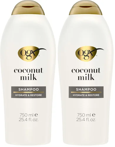Miniatura 11 de OGX Champú Nutritivo + Leche de Coco Hidratante, Champú Hidratante y Restaurador que Hidrata para Cabello Suave Después del Primer Uso, Sin