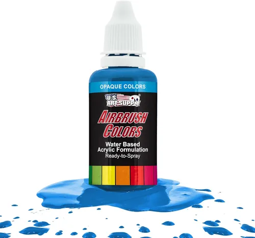 Miniatura 23 de U.S. Art Supply Opaque Lake Blue - Pintura acrílica para aerógrafo con efectos especiales, 8 onzas, lista para rociar, pintura con pincel de aire a