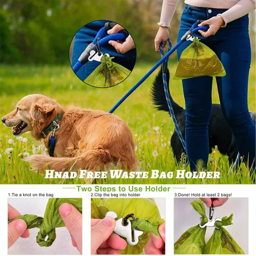 Miniatura 6 de Soporte para bolsa de excremento de perro para fijación de correa, dispensador de bolsas de basura para correa, se adapta a cualquier correa