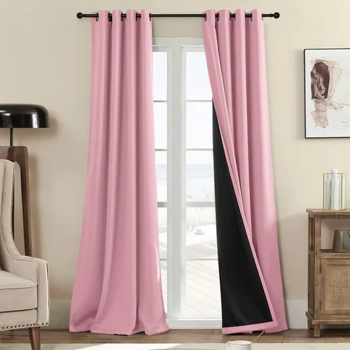 Miniatura 42 de Rutterllow - Cortinas 100% opacas, paneles de cortina con ojales, aislamiento térmico y bloqueo de luz para habitación y sala de estar