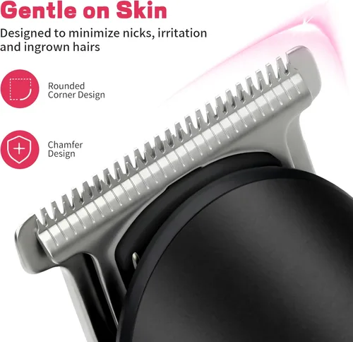 Miniatura 2 de PRITECH Recortadora de pelo Pubic para mujer, recortadora de bikini recargable para mujer, cabello púbico, uso húmedo y seco, afeitadora eléctrica