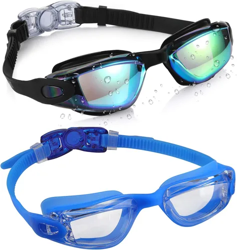 Miniatura 32 de Aegend - Gafas de natación de 2 unidades, gafas de natación para niños, niños y niñas de 3 a 14 años Azul y verde claro