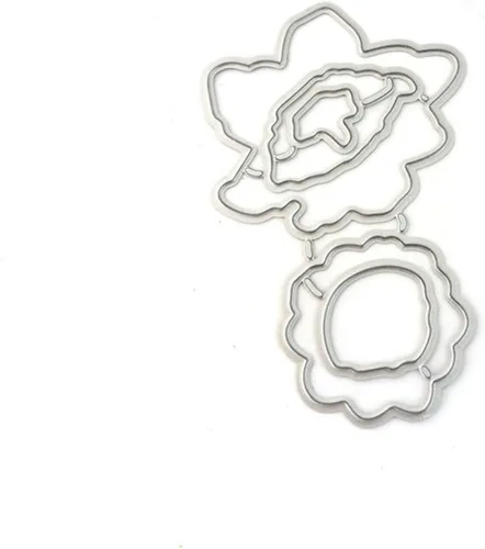 Miniatura 4 de Juego de sellos y troqueles de flores para hacer tarjetas, sellos transparentes y troqueles de corte de metal para álbumes de recortes, suministros