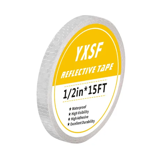 Miniatura 8 de Cinta de seguridad reflectante, tiras reflectantes amarillas de 1/2 pulgada x 45 pies, cinta reflectante impermeable de alta viscosidad para Amarillo