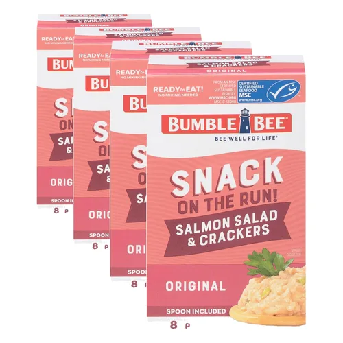 Miniatura 23 de Bumble Bee Snack On The Run - Kit de ensalada de atún original con galletas saladas, paquete de bocadillos de proteína listo para comer, 8g