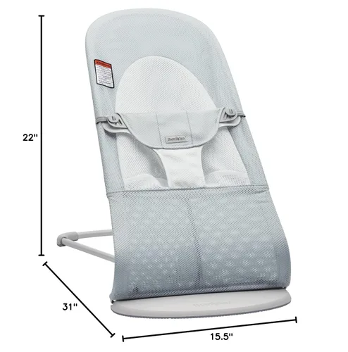 Miniatura 13 de BabyBjörn Bouncer Balance Soft, Malla, Plata/Blanco 2-en-1 Asiento Ajustable de Mecedora para Bebés y Silla para Niños Pequeños, de Recién Nacido a