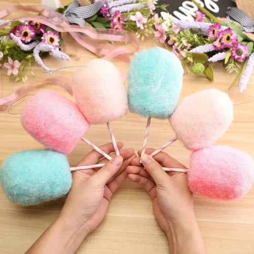 Paleta de lana de fieltro, adornos colgantes para árbol de Navidad, hechos a mano, paleta de lana de fieltro rosa, blanco, azul, adornos de Navidad