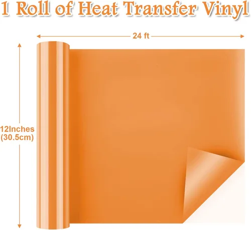 Miniatura 3 de Flasoo Rollos de vinilo de transferencia de calor, vinilo HTV para planchar de 12 pulgadas x 24 pies para camisas, compatible con todas las máquinas