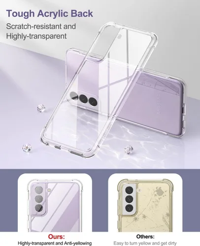 Miniatura 4 de SURITCH Funda transparente para Samsung Galaxy S21 FE de 6.4 pulgadas (solamente), [protector de pantalla integrado] carcasa rígida protectora