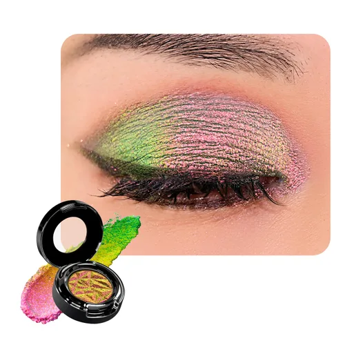 Miniatura 9 de CHARMACY Sombra de ojos multicromática con purpurina, sombra de ojos brillante con pigmentación intensa, sombra de ojos con acabado duocromático