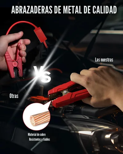Miniatura 5 de GOOLOO - Arrancador de automóvil de 12 V con corriente máxima de 4000 A, arrancador de litio seguro para motor a gasolina o diésel de hasta 2.6