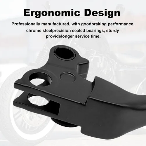 Miniatura 3 de 1 par de palancas de mano negras para motocicleta, palanca de embrague de freno cromada, compatible con Harley Sportster 883 1200 Dyna Touring Road