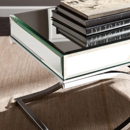 Miniatura 4 de SEI Furniture Ava Mesita de centro con espejo, cóctel, cromo
