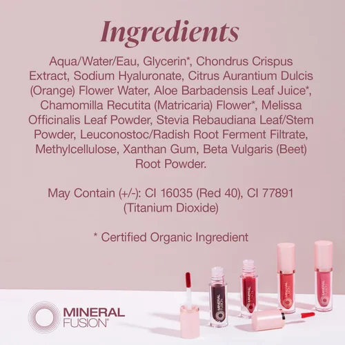 Miniatura 8 de Mineral Fusion Merlot 2 en 1 Lip & Cheek Stain Merlot, 0.10 onzas líquidas, rojo cereza profundo hidratante, de larga duración, color mate