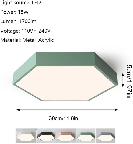Miniatura 6 de Macaron - Luces de techo LED ultrafinas de 1.9 pulgadas, montaje empotrado, luces de techo fáciles de instalar, iluminación para dormitorio