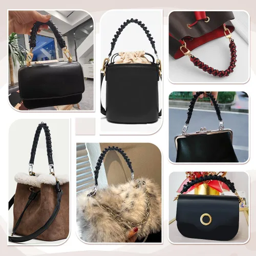 Miniatura 6 de PH PandaHall 1 pieza 17 pulgadas trenzado imitación cuero asas de repuesto bolsos correas bolso bandolera correa con hebilla de langosta giratoria