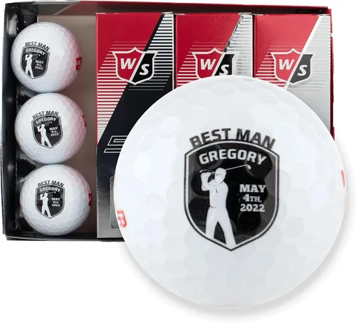 Miniatura 12 de Pelotas de golf personalizadas, 1 docena, Wilson, diseños personalizados para padrinos de boda, padrino, ushers, oficiales Groomsman