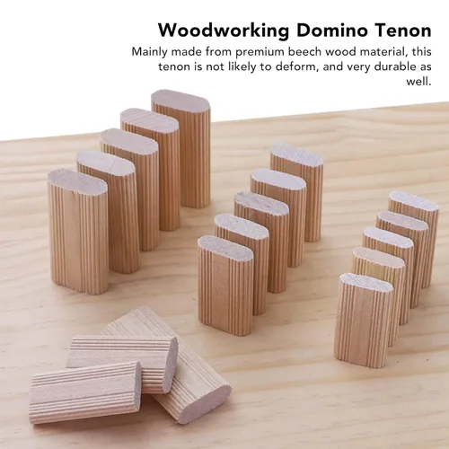 Miniatura 2 de Kadimendium 50 Uds Espigas Sueltas Domino Tenon Haya Firma Fijación 0.315x1.575 in Amplia Aplicación Beechwood Tenones Sueltos para Carpintería