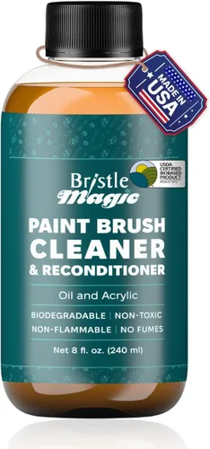 Limpiador y restaurador de pinceles de pintura al óleo, limpiador de pinceles para pinturas acrílicas, aceites y vidrio, biodegradable, no tóxico,