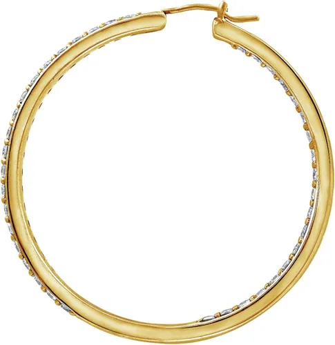 Miniatura 2 de Tienda Collection Platinum or Gold Plated Sterling Silver Inside-Out Hoop Earrings made with Infinite Elements Zirconia