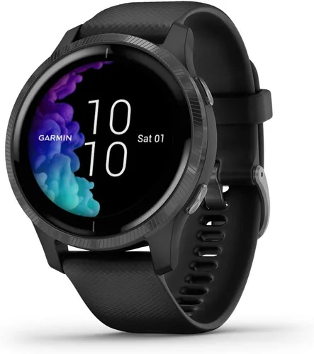 Garmin 010-02173-11 Venu, GPS SmartWatch con pantalla táctil brillante, presenta música, monitoreo de energía corporal, entrenamientos animados,