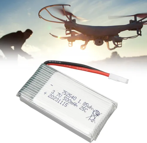 Miniatura 9 de RiToEasysports Batería de litio RC, 3.7V 500mAh 25C RC Batería de litio 752540 polímero de iones de litio con enchufe XH2.54 para X5C Drone Aircraft
