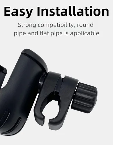 Miniatura 4 de Soporte versátil 2 en 1 para teléfono celular para bicicleta y cochecito - Jaula universal para botellas de agua para ciclistas, soporte para Negro