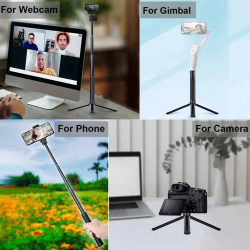 Miniatura 7 de JCWINY Soporte de cámara web de 30 pulgadas de alto, trípode extensible para cámara web de escritorio, trípode para cámara web de aluminio, soporte