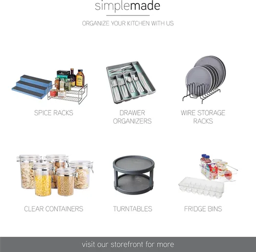 Miniatura 6 de SIMPLEMADE Organizador de especias de 3 niveles, estante de almacenamiento versátil para cocina, baño, dormitorio y oficina, juego de 1, transparente