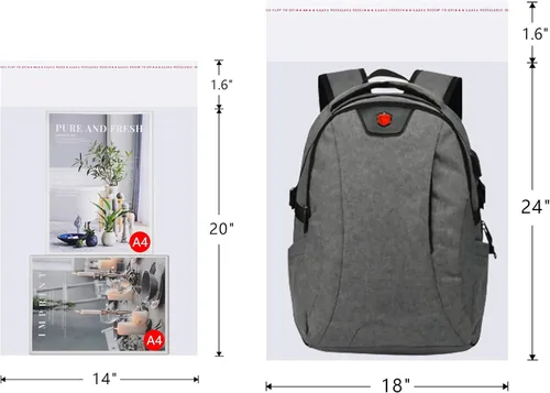 Miniatura 6 de Bolsas de celofán transparente de 18 x 24 pulgadas, 100 bolsas grandes de celofán autosellables, bolsa de plástico autoadhesiva para embalaje, ropa