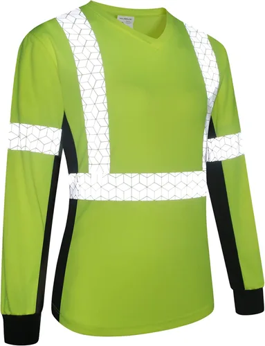 Miniatura 3 de Playera de Seguridad para Mujer, Camiseta Reflectante de Alta Visibilidad para Mujer con Patrón Reflectante Inusual, Manga Corta Transpirable