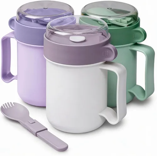 Miniatura 15 de MATICAN Taza de sopa para microondas con tapa, recipiente para sopa con tapa para fideos ramen, sopa, bebidas, apto para microondas, incluye