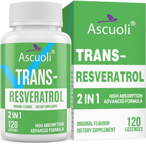 Trans-Resveratrol Sublingual Pureza 99%, Fórmula Avanzada 3 en 1 Suplemento de Resveratrol para Boost NAD +, Apoyo Inmune y Energético, 120