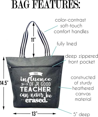 Miniatura 10 de Brooke & Jess Designs Teacher Tote Bag for Work - Teacher Handbag Gifts for Women, Teacher Bag Best Teacher Appreciation Gift
