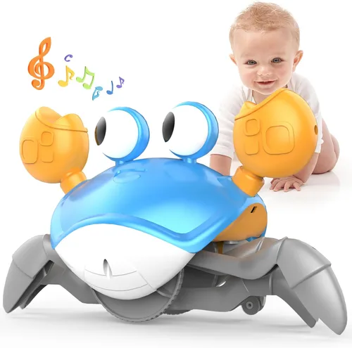 Yeaye Juguetes de Cangrejo para Bebés - Juguetes de Tiempo de Barriga para Niños Niñas de 3 4 5 6 7 8 9 10 11 12 con Sistema de Aprendizaje de
