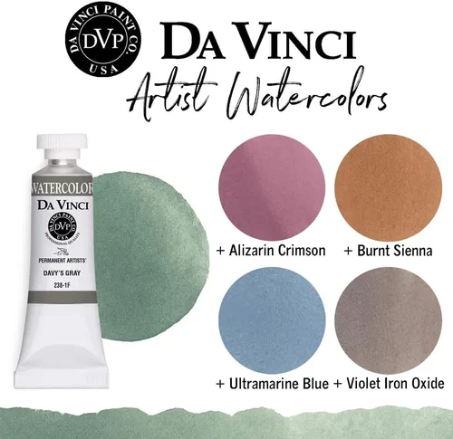 Miniatura 98 de DA VINCI PAINTS Pintura Acuarela Profesional para Artistas, Alizarin Crimson (Quinacridone), 37ml Índigo