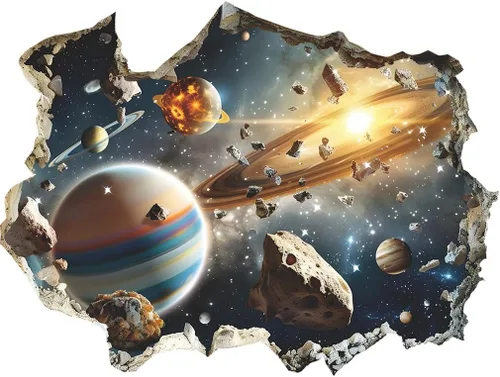 Miniatura 12 de Quanhaigou Calcomanías de luna que brillan en la oscuridad para pared o techo – Calcomanías de pared de luna grande luminosas verdes decoración