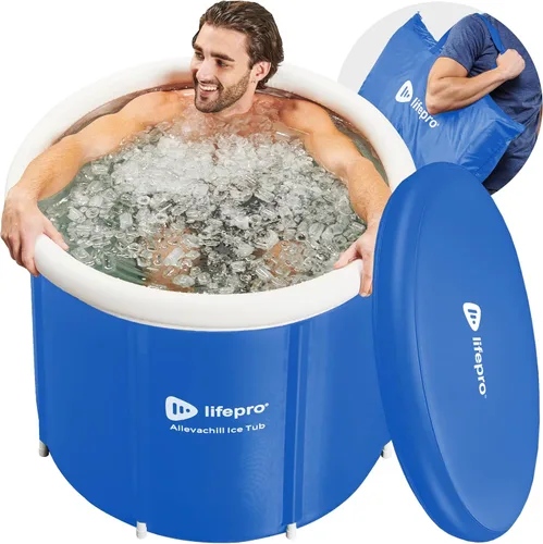 Lifepro Bañera de hielo portátil con cubierta y bolsa de almacenamiento, bañera de hielo para el hogar y viajes para atletas y adultos, bañera fría