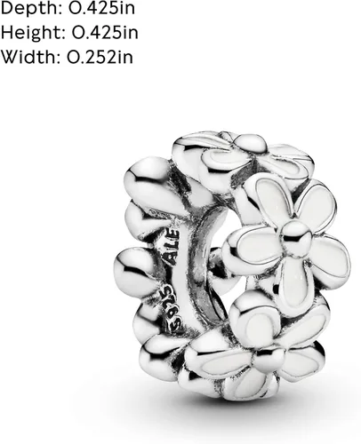 Miniatura 6 de PANDORA Jewelry - Abalorio espaciador de margaritas blancas Impresionantes pulseras con dijes de flores Encanto perfecto para mamá, hermana, hija