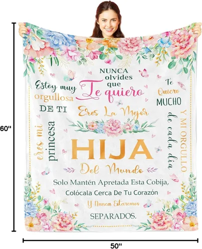 Miniatura 9 de Nicetous Regalo para Mi Hija, Dia de Las Madres Regalos, Regalos para Hija en Español, Regalos para Hijas, Manta/Cobija para Mi Hija en Español