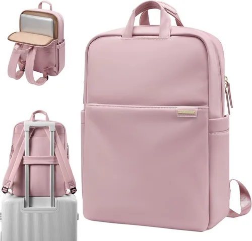 Miniatura 14 de Mochila delgada para laptop para mujer, mochila ligera para viajes de negocios para mujeres y hombres, Albaricoque, 14 pulg.