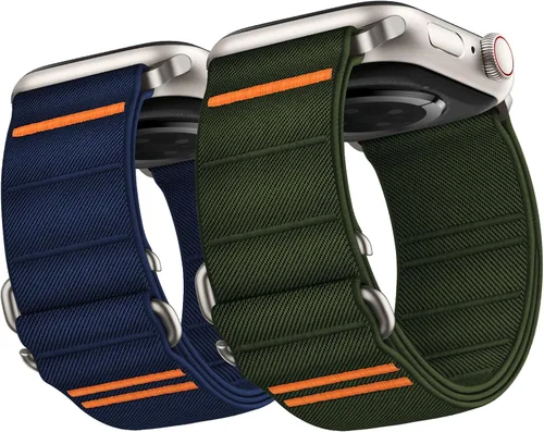Miniatura 9 de Suitisbest Paquete de 2 correas deportivas compatibles con Apple Watch Ultra de 49mm 46mm 45mm 44mm 42mm 41mm 40mm 38mm, correa deportiva elástica