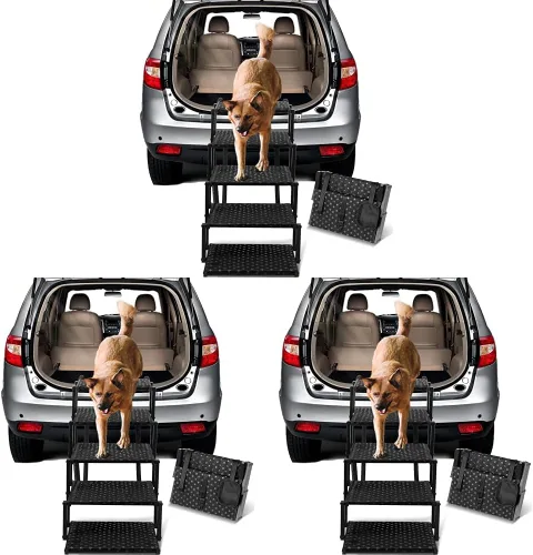 Miniatura 8 de Escaleras para perros para automóvil: rampas plegables para perros grandes con superficie antideslizante, escalones portátiles para perros