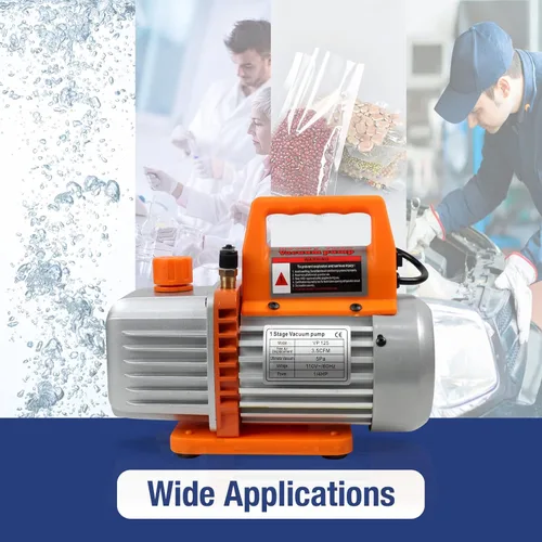 Miniatura 7 de BACOENG 3.5 CFM Bomba aspiradora, 110V 1/3 HP Bomba aspiradora giratoria de paletas de una etapa para HVAC con aceite, para recarga de refrigerante