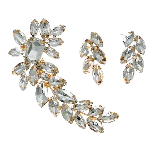 Miniatura 3 de Pinza para el cabello con diamantes de imitación de cristal, diseño de orejas de trigo, horquilla de boda, horquilla de cristal para novia
